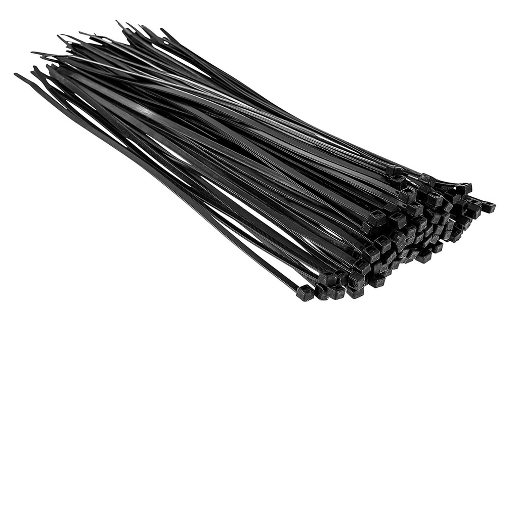 Cable ties, black, 300x4.8mm  (bag of 100pcs)