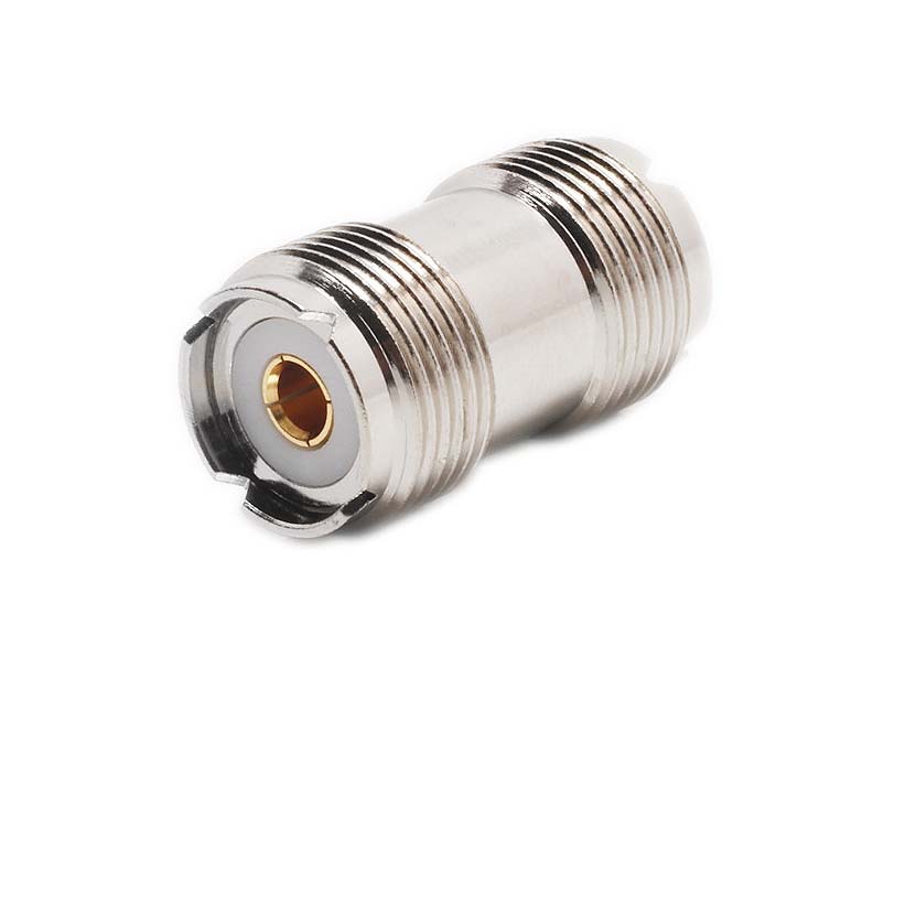 PL 258 UHF-Verbinder Teflon Gold (Buchse-Buchse / Adapter für Koax Kabel)
