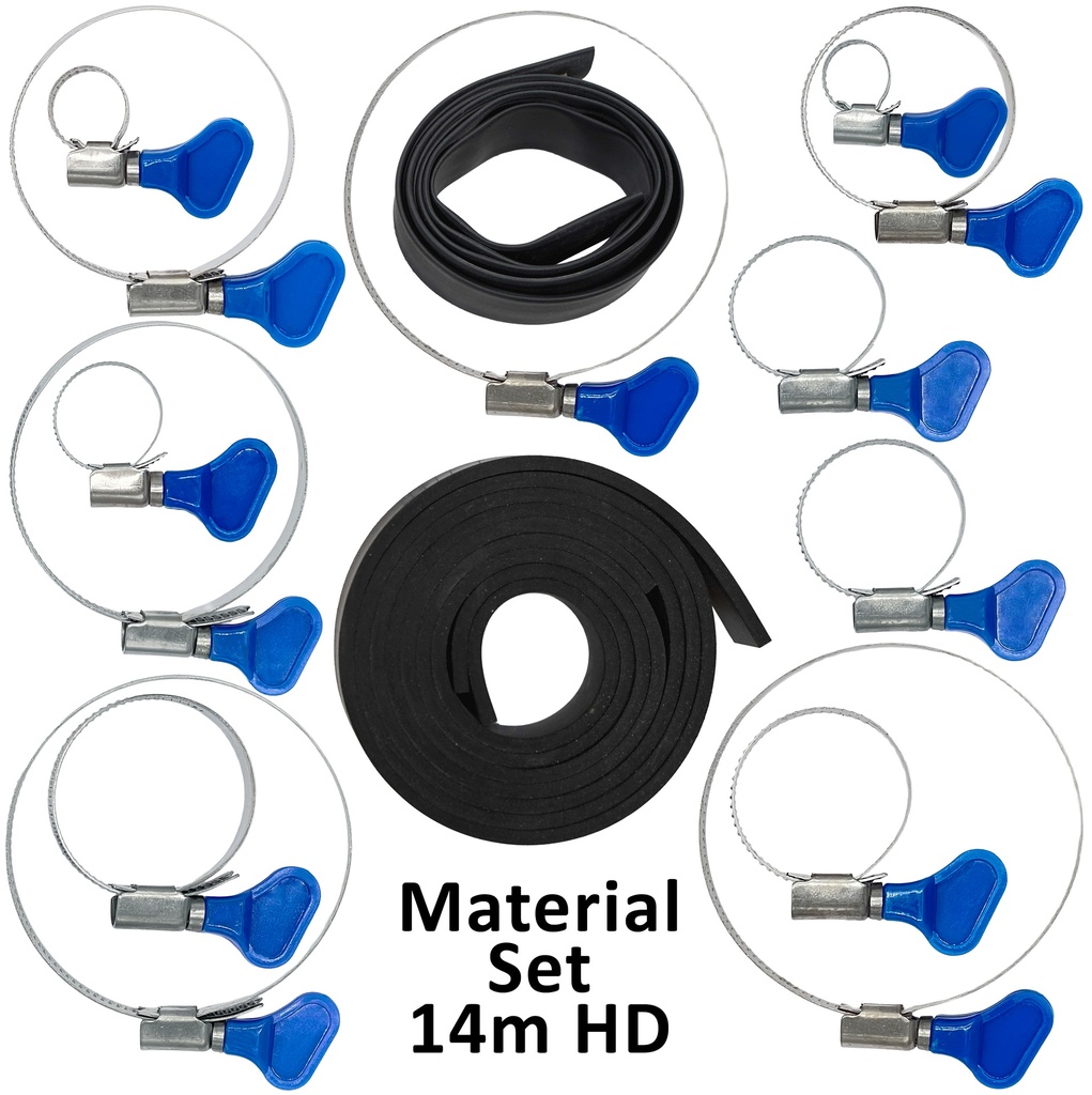 Material kit blue knob clamps for 14m HD fiberglass pole