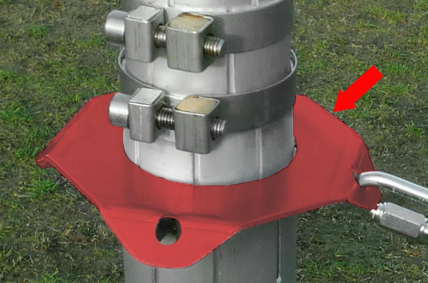 4-Loch Abspannsatz für 15m Alu-Mast