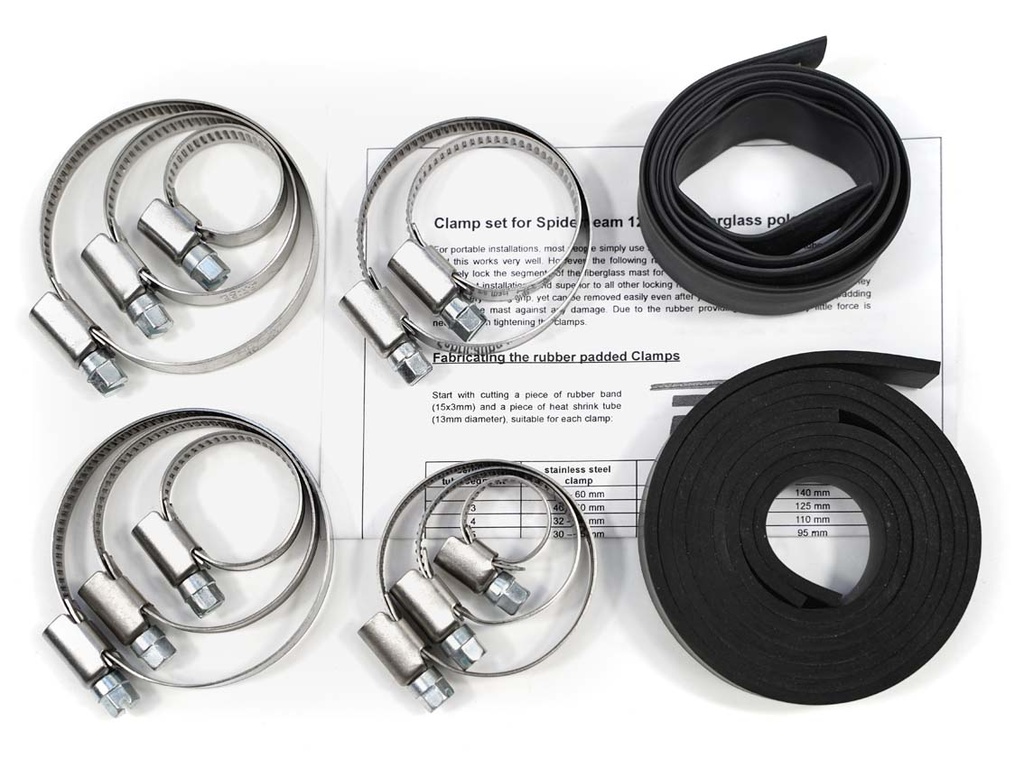 Material kit Clamp set for 12m HD fiberglass pole