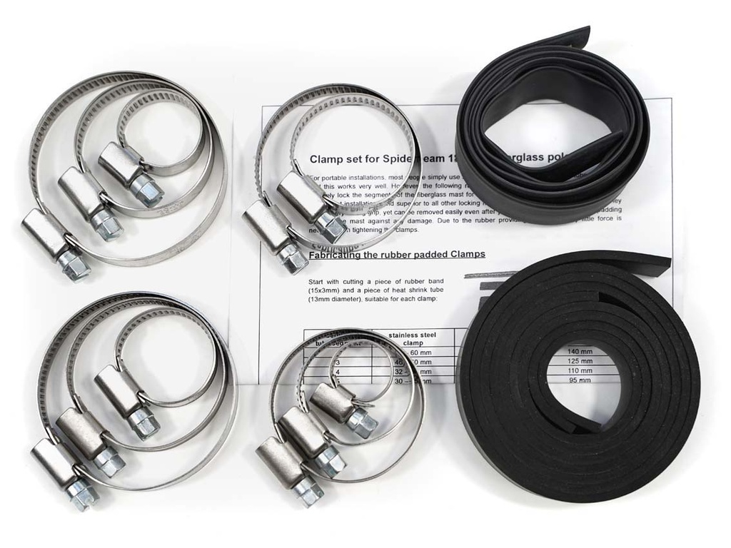 Clamp set material for 22m FG pole