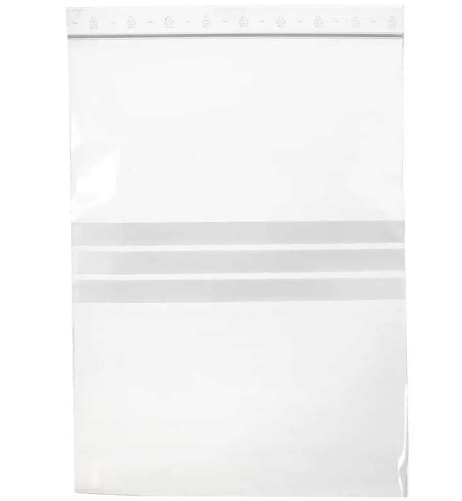 Ziplock bag with labeling field (20x30cm / 90mµ )
