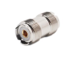[ZUB001] PL 258 UHF-Verbinder Teflon Gold (Buchse-Buchse / Adapter für Koax Kabel)