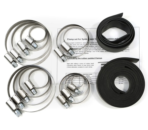 [PMF1450] Material kit Clamp set for 14m HD Fibreglass pole (and 12m XHD version)